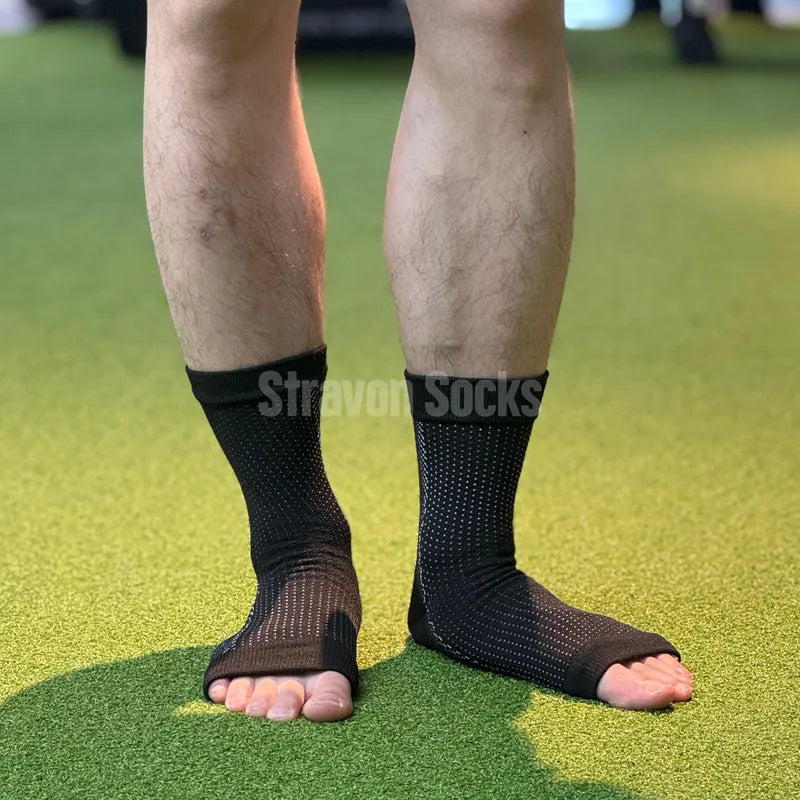 Vital Air Open-Toe Compression Socks Black