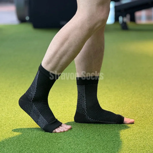 Vital Air Open-Toe Compression Socks Black