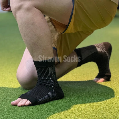 Vital Air Open-Toe Compression Socks Black