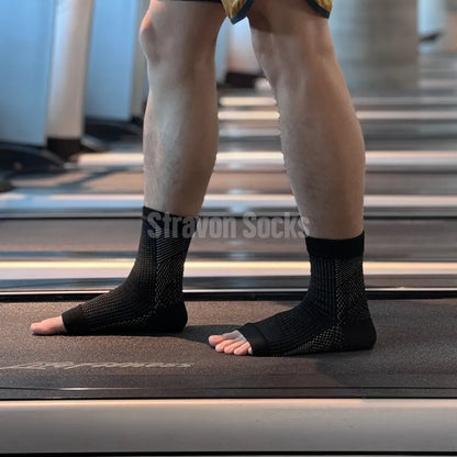Vital Air Open-Toe Compression Socks Black