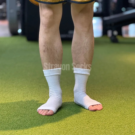 Vital Air Open-Toe Compression Socks White